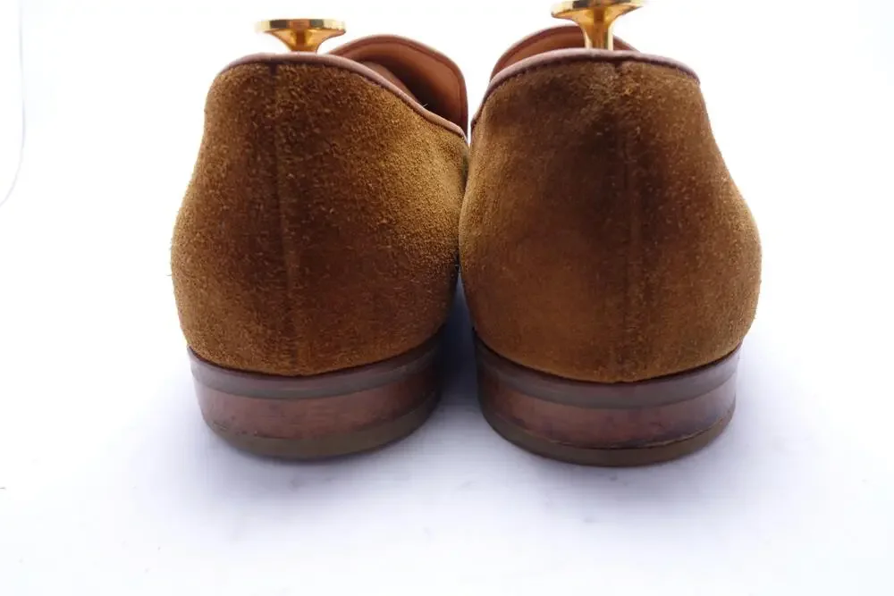 Duke + Dexter Shoes Mens Size 12 Brown Suede Loafers Slip On Handmade UK